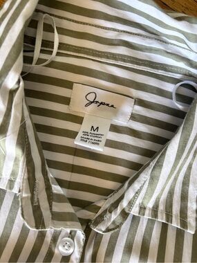 Jouera Olive & White Striped Button-Up Shirt